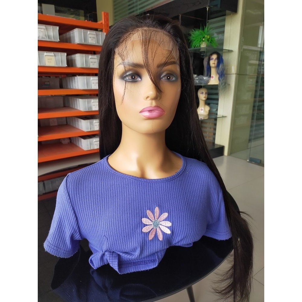 On sale High quality 5x5 Bone straight human hair lace closure wig long size human hair wigs vendors
