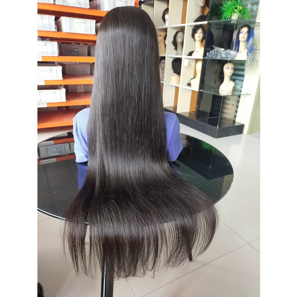 On sale High quality 5x5 Bone straight human hair lace closure wig long size human hair wigs vendors