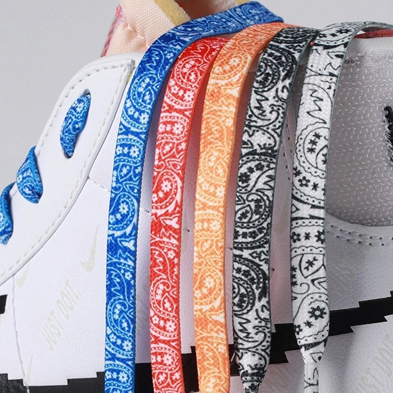 Fashion Colorful Shoelaces Creative Unisex Flat Canvas Sneakers AF1 Flat Shoes Laces Shoes Strings lace 120140160