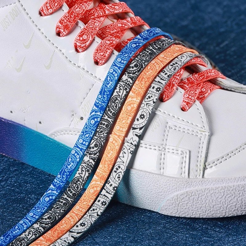 Fashion Colorful Shoelaces Creative Unisex Flat Canvas Sneakers AF1 Flat Shoes Laces Shoes Strings lace 120140160