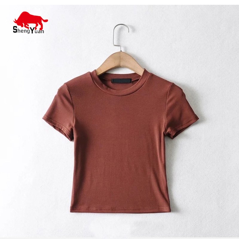 Custom Logo Crop Top T Shirts Sexy Basic Short Tshirts Female Club Women Shirts Short Sleeve Crop Tops