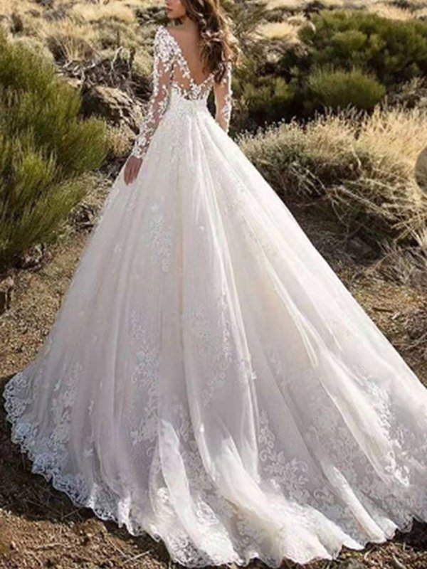 Liu Ming Elegant 2024 Fashion Women Sexy V Neck Long Sleeve Slit Lace Wedding Party Night Evening Dress
