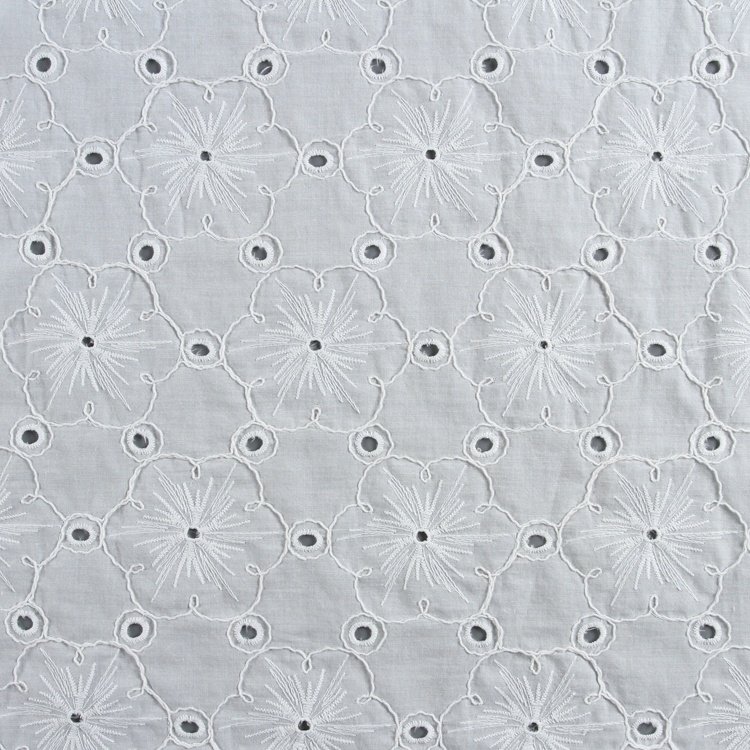 HA-17481 2024 pure white lace 100% cotton white embroidery cord fabric for dress