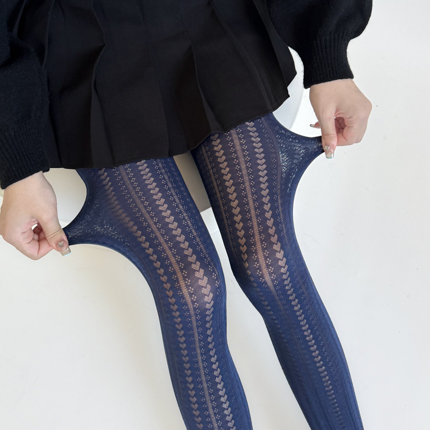 Vintage Heart Jacquard Ribbed High Elasticity Slimming Stockings Woman Knitted Panthyose Lace Tights Thick Pantyhose Tights