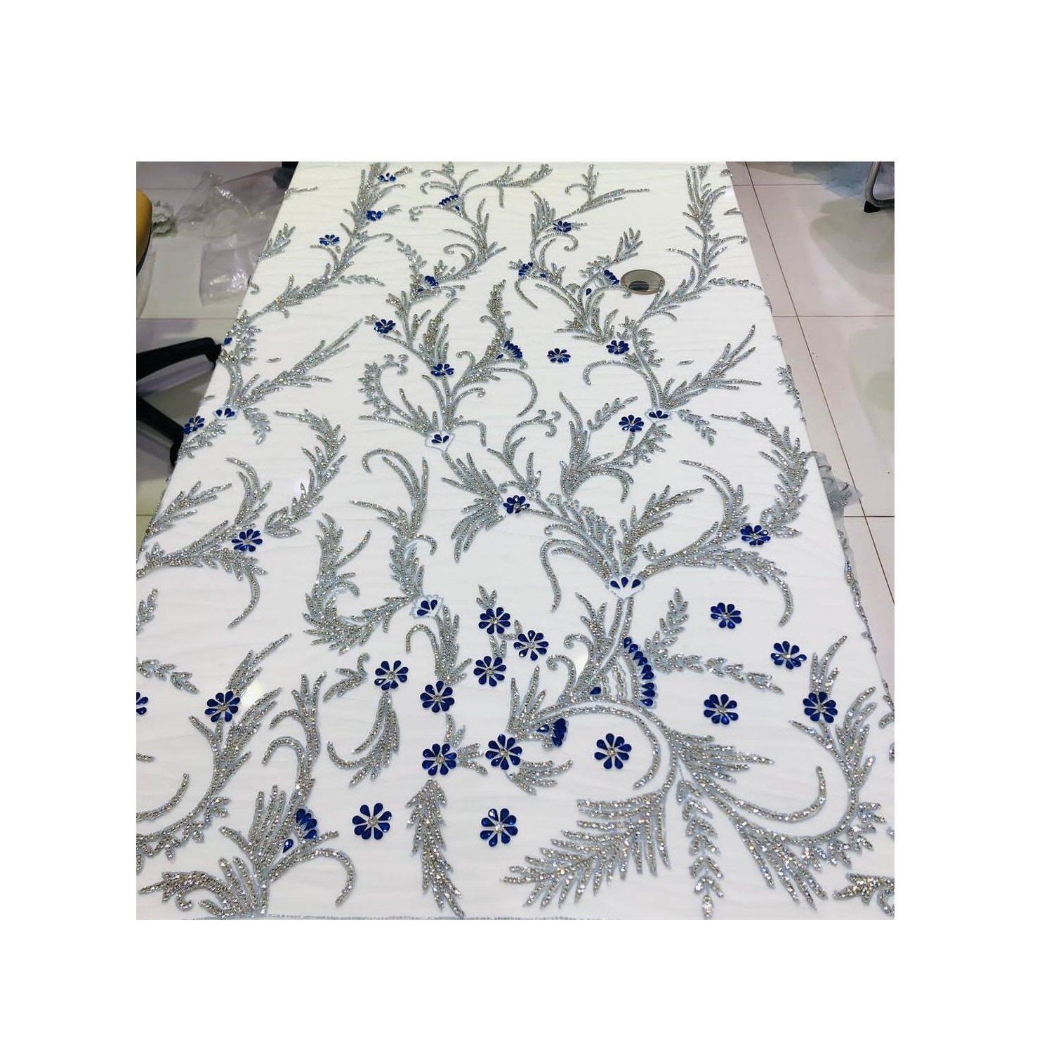 Wholesale Supply of Handmade Beaded Voile Fabric for Multi-Type Weddings Dresses for Wedding Use from India