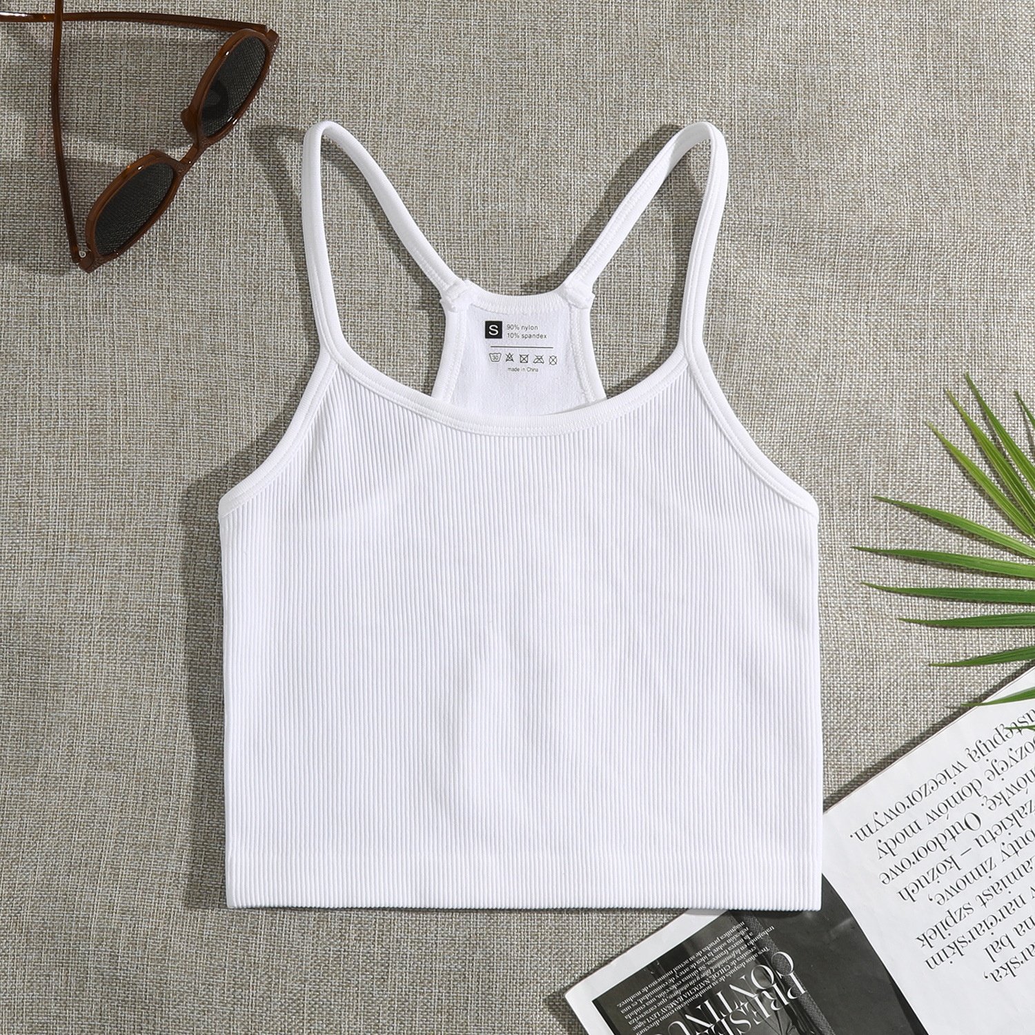 Wholesale Slim Fit Plain Cropped Top Classic Ribbed Knit Blank Crop Top Tank Top