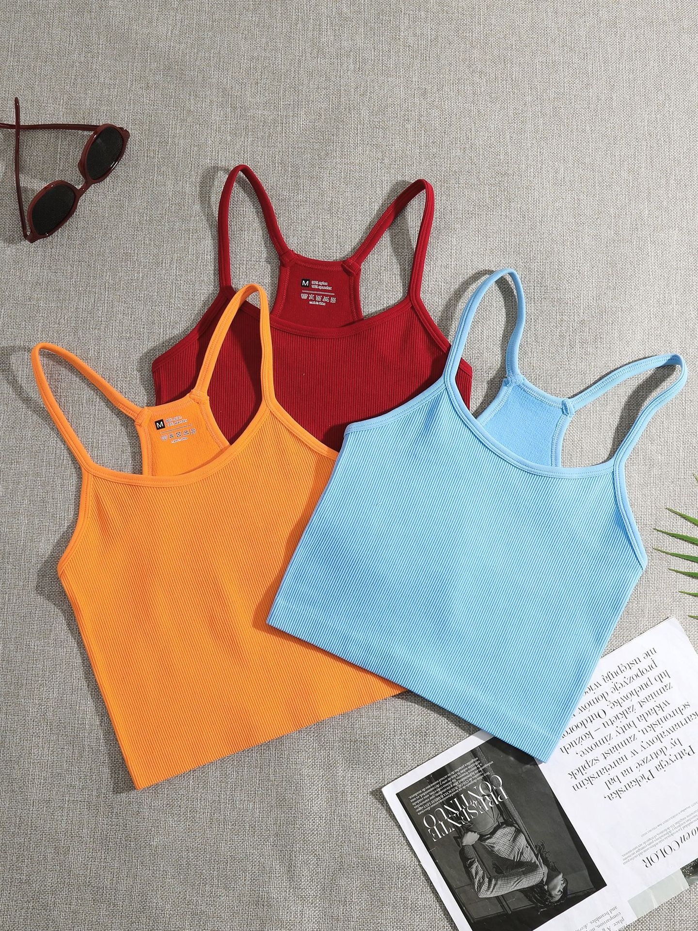 Wholesale Slim Fit Plain Cropped Top Classic Ribbed Knit Blank Crop Top Tank Top