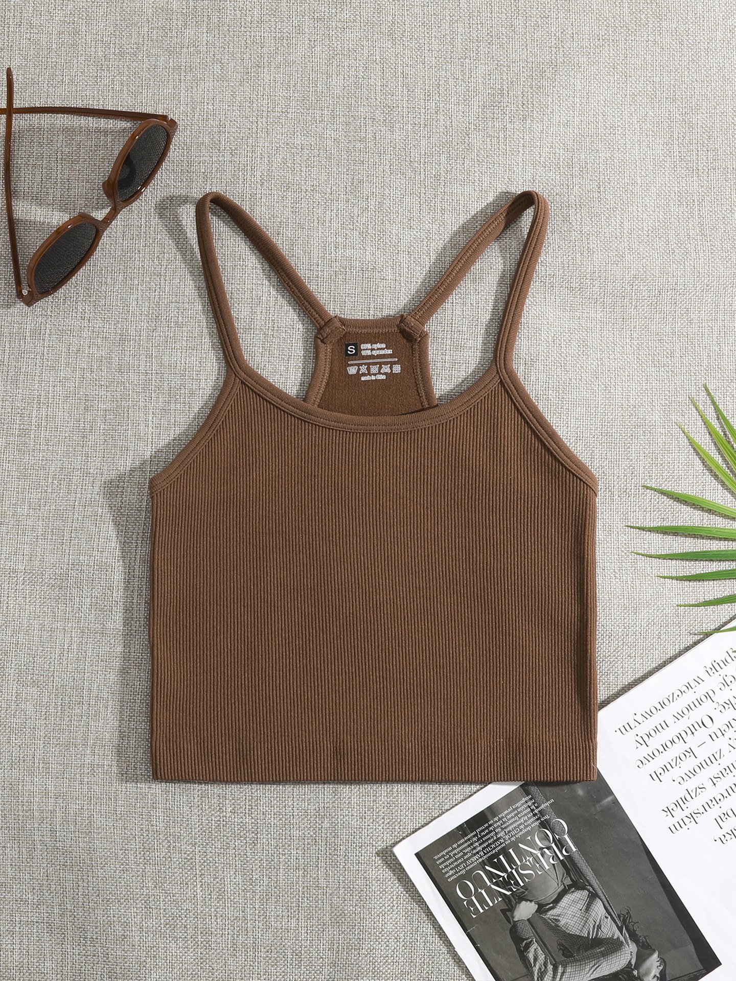 Wholesale Slim Fit Plain Cropped Top Classic Ribbed Knit Blank Crop Top Tank Top