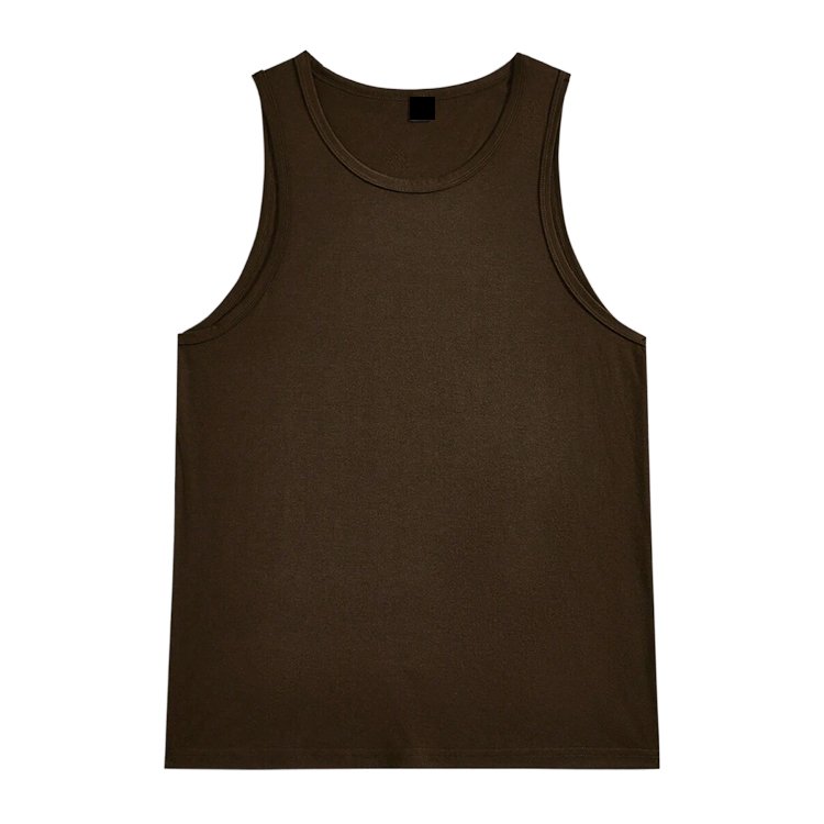 custom logo gym workout quick dry elastin ribbed fleece 100% cotton blank solid regular knit basic undershirts tank top