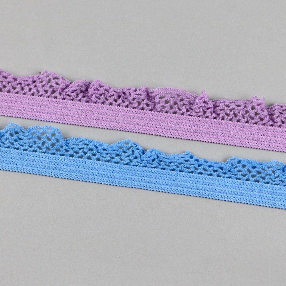 Factory wholesales nylon lace elastic band lace fabric ladies sleeveless vest sewing scalloped elastic strap for underwear