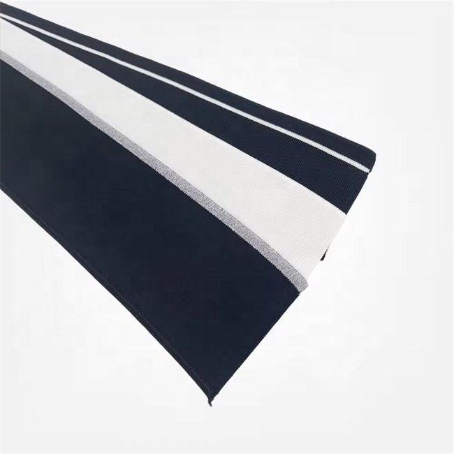 Custom Variety reflective Polyester Flat Knitting Solid Color Cuff collar rib