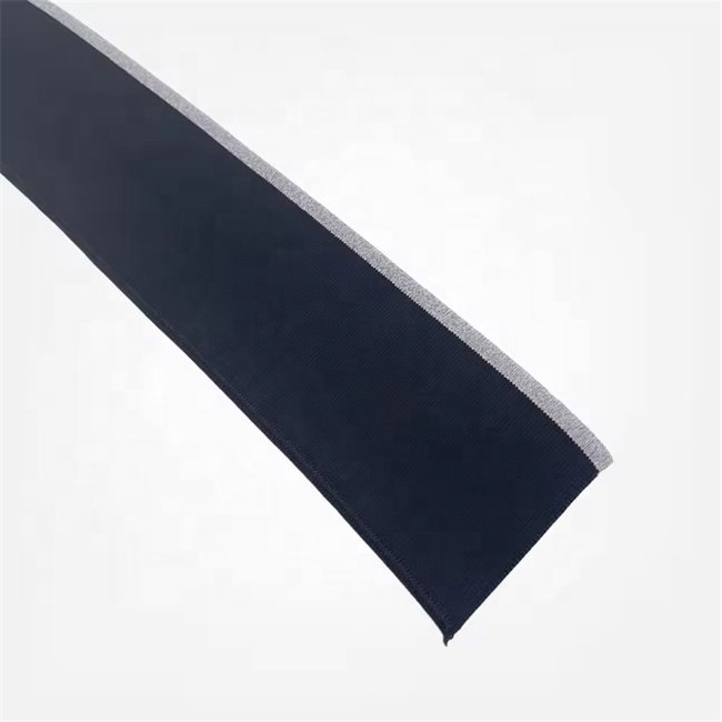 Custom Variety reflective Polyester Flat Knitting Solid Color Cuff collar rib