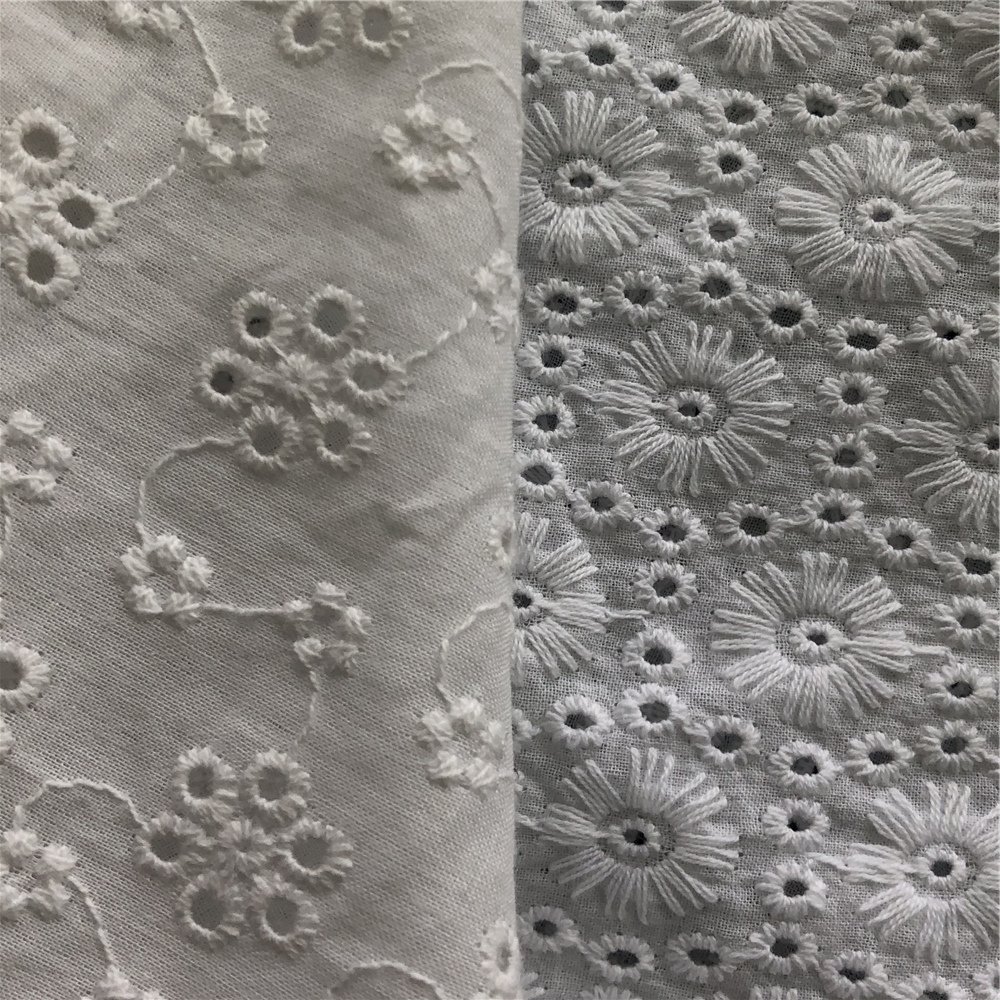 New design embroidery fabric with 100% Organic Cotton
