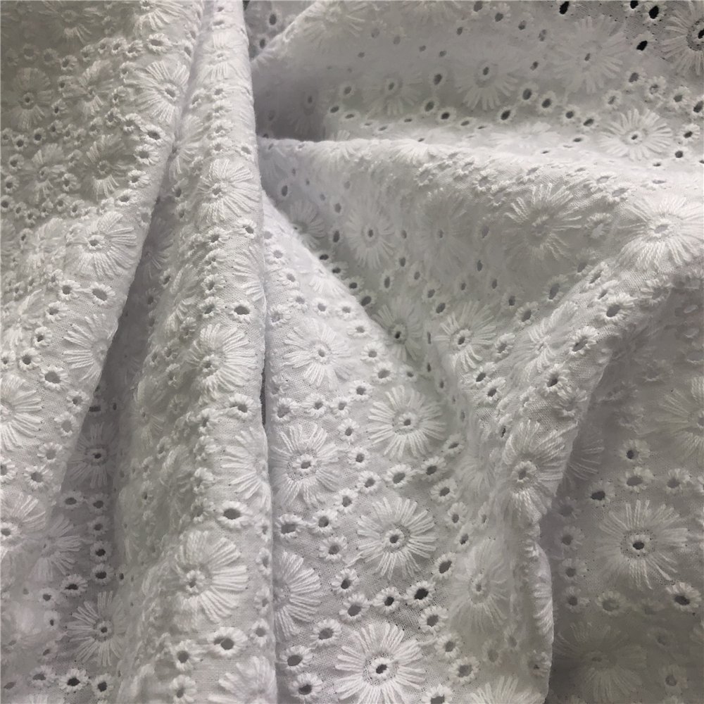 New design embroidery fabric with 100% Organic Cotton