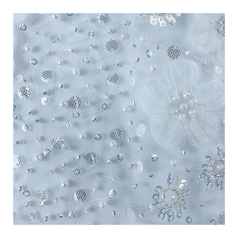 Good quality factory directly Net cloth bead piece 100% polyester embroidery for dress