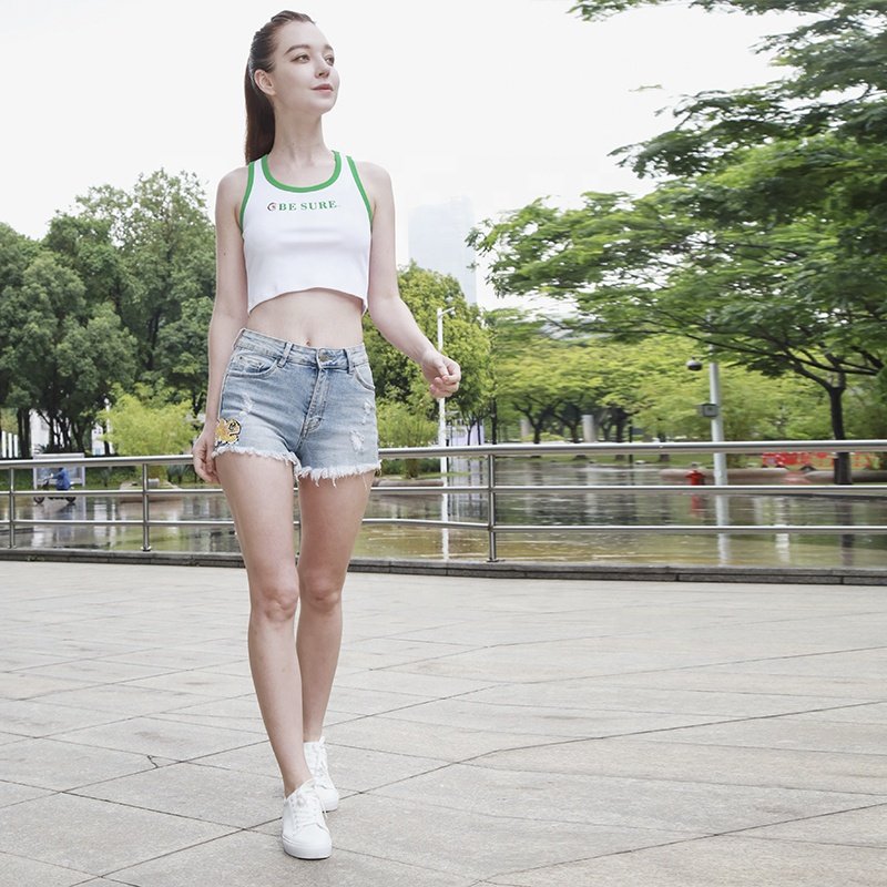 Wholesale Rib Knitted Sleeveless Cropped Top Vest Women Summer Streetwear Casual Solid Slim Knit Tanks Top