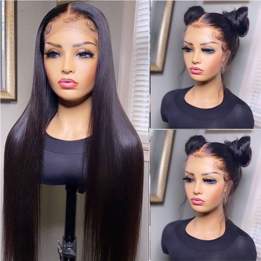 Brazilian Virgin Cuticle Aligned Wigs Deals Straight Raw Human Hair 13*4 Lace Front Wigs for Black Woman