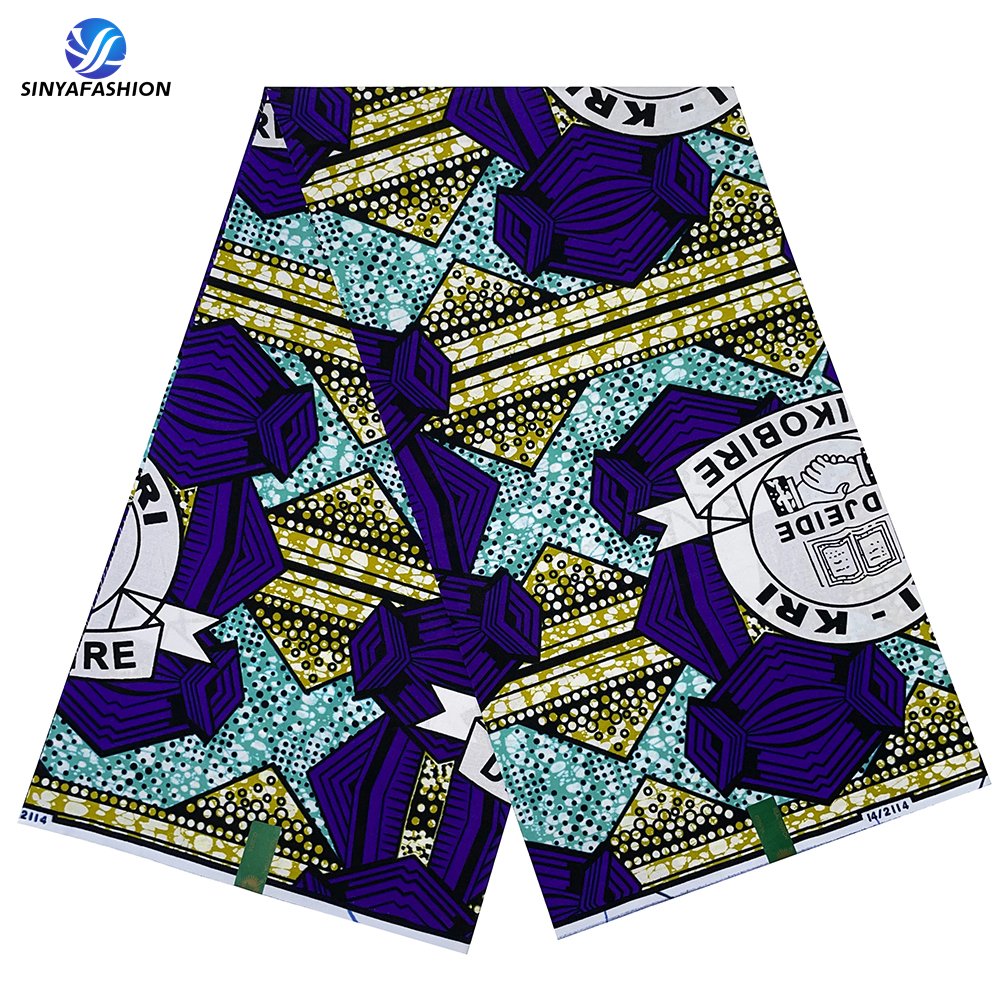 Sinya 100% Cotton african fabrics wax prints 6 Yards For Women Dress