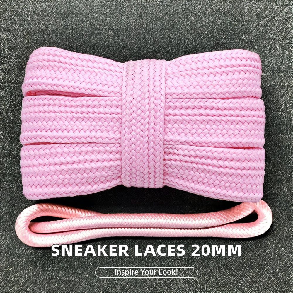 Fashionable 20mm Extra Wide Flat Shoelaces 2cm Shoe Laces for Sneakers Colorful and Stylish