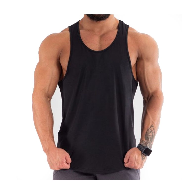 custom size logo 100% cotton man workout polyester summer breathable print tank tops fitness zipper men's ribbed tank top
