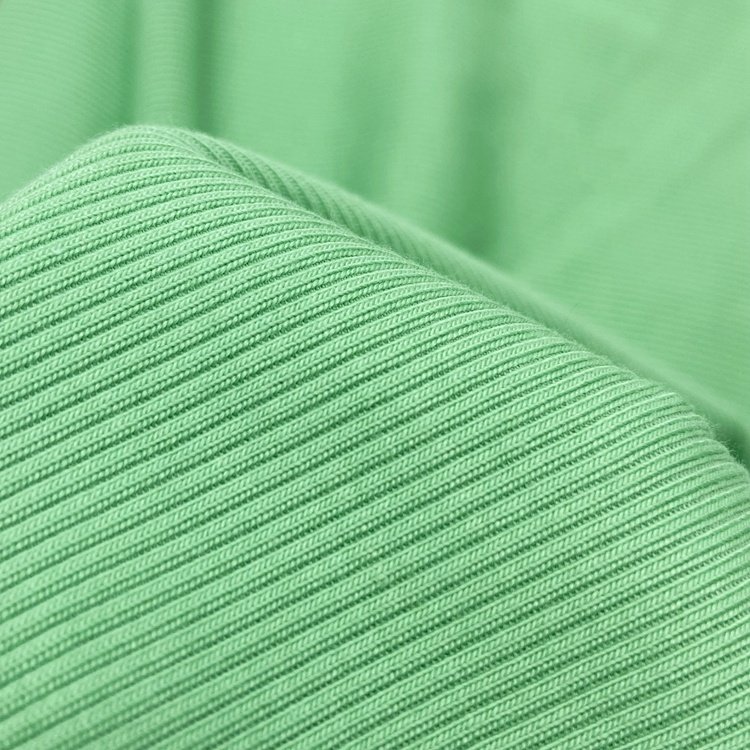 Heavy weight ribbed 290GSM cotton rayon spandex custom solid 2x2 rib knit fabric for sweater tops