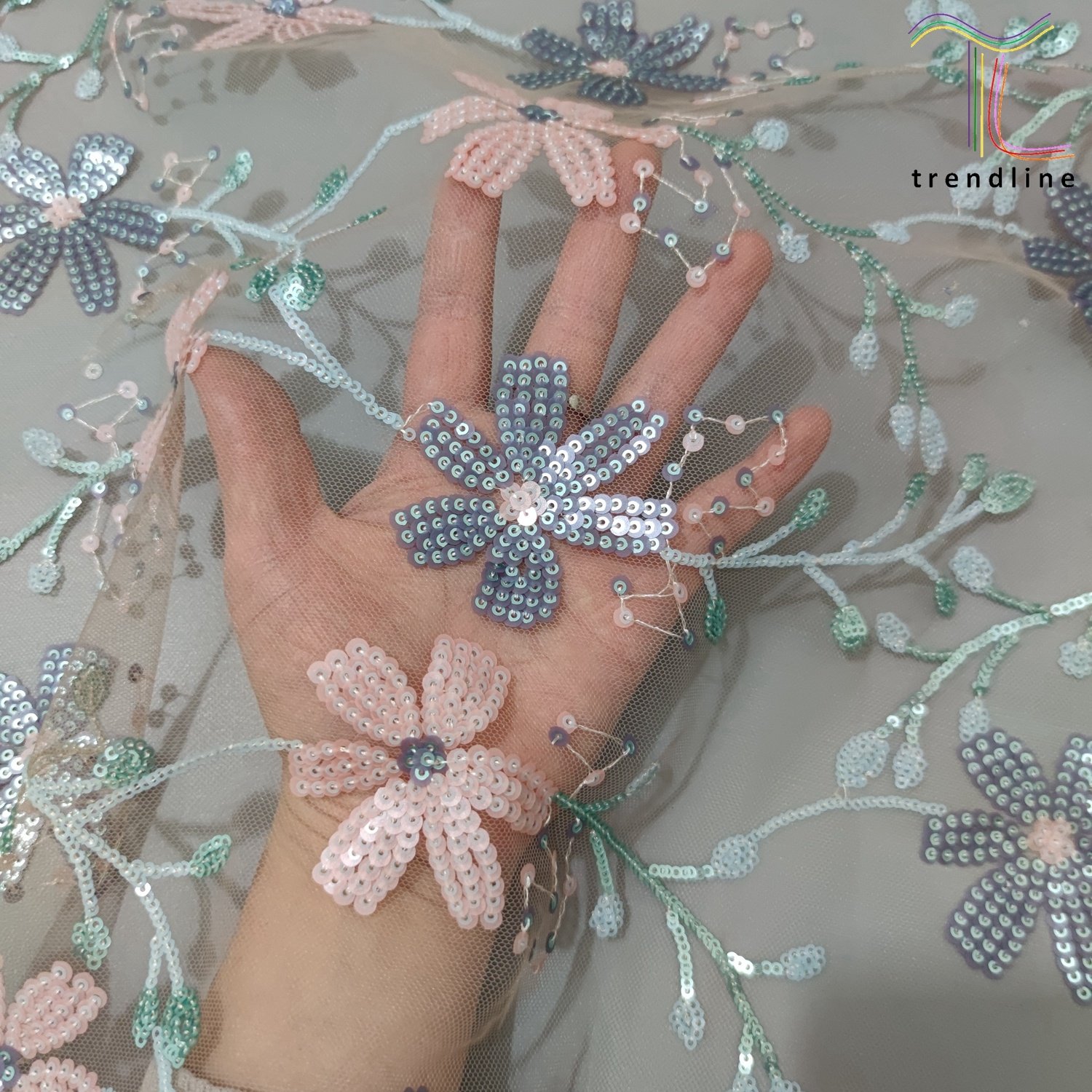 2025 five leaf 3D flower luxury sequin embroidered sequin african nigerian lace fabric for women wedding bridal dress
