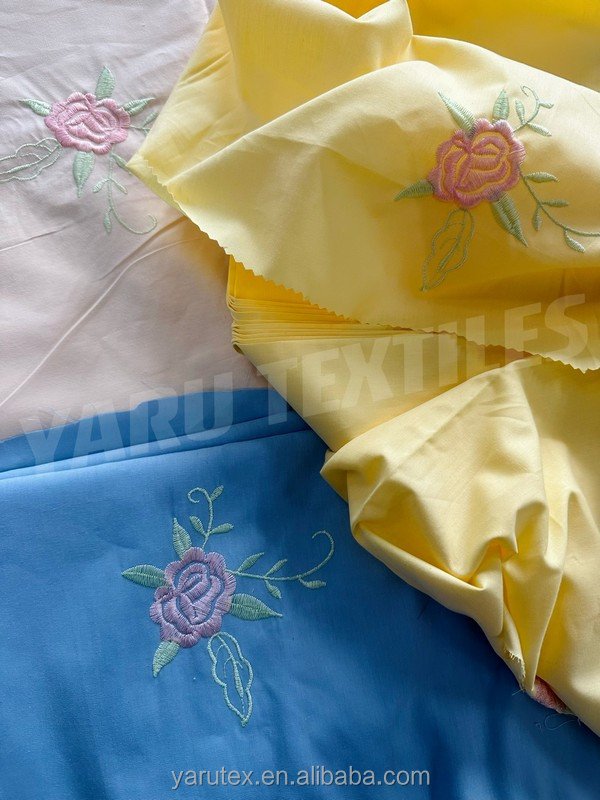 Hot sale 100% cotton embroidery fabric for bedsheets in changxing