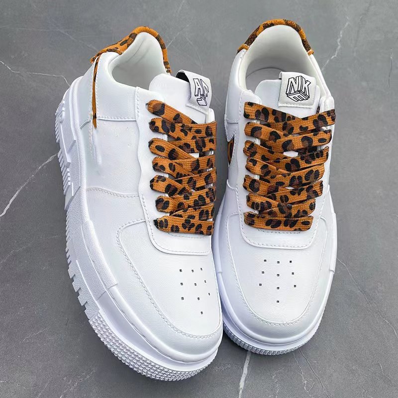 Leopard Shoelace Classic Animal Prints Leopard Zebra Tiger Snake Pattern Sports Shoelace Flat High-top Canvas Sneakers Women Men
