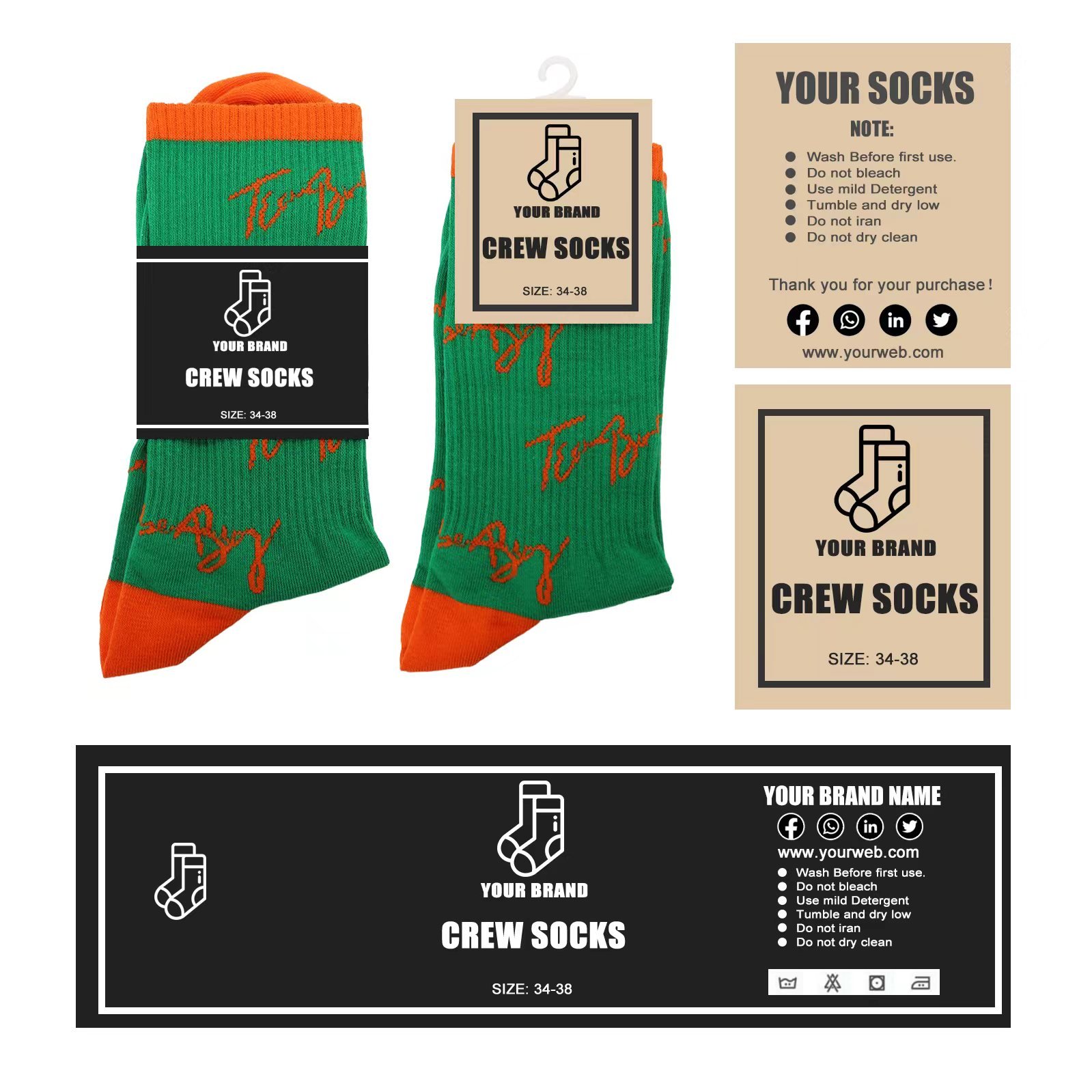 Custom Logo Sport Socks Compression Ribbed Designer Athletic Cotton Customize men's winter funny socks unisex