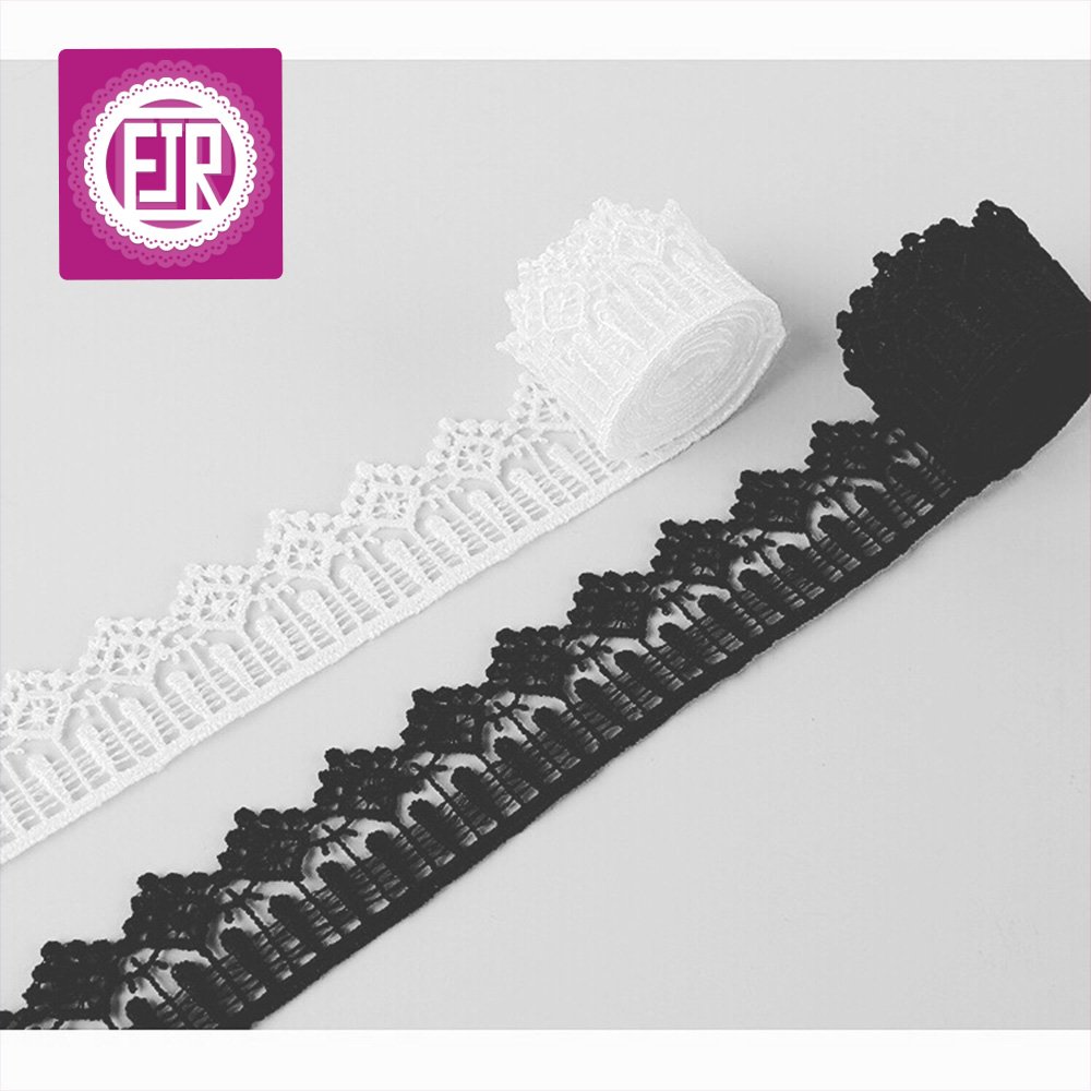 2cm wide scalloped border lace trim used in tops and dresses