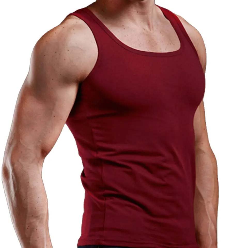 Hot Sale 100% Cotton knitted Sports Breathable Fitness Gym Casual Ribbed Comfortable Sleeveless Tank Tops