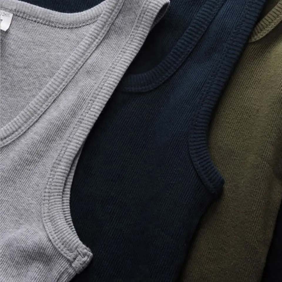 Hot Sale 100% Cotton knitted Sports Breathable Fitness Gym Casual Ribbed Comfortable Sleeveless Tank Tops