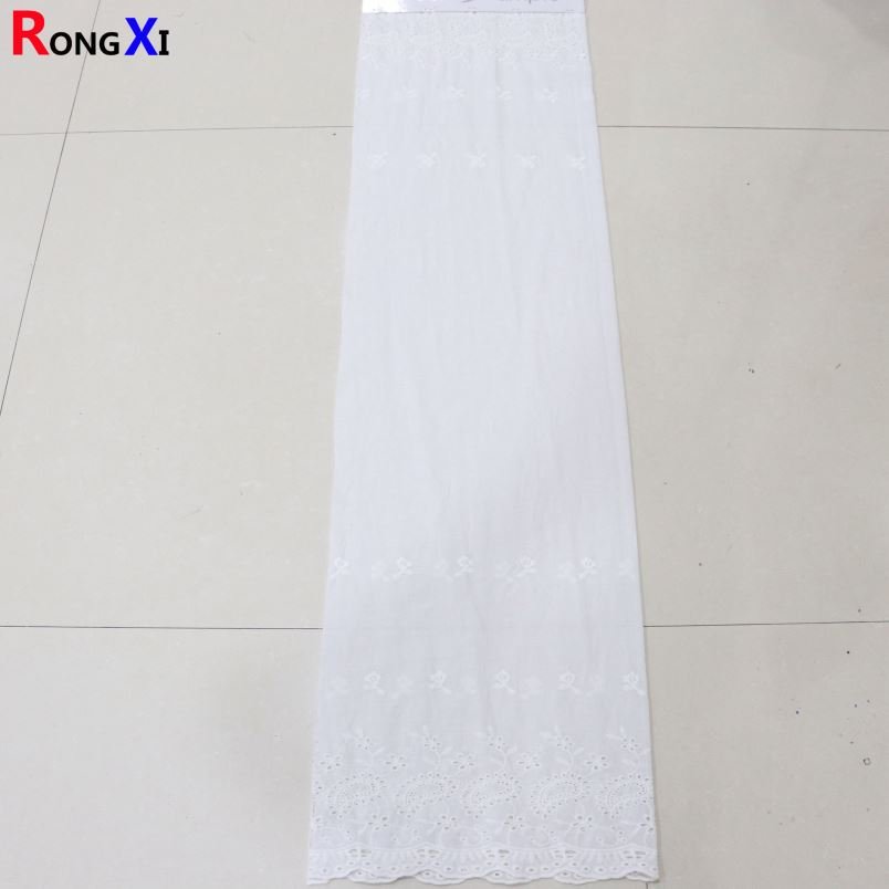 RXF1158 Embroidery cutwork lace fabric Cotton Shirting Fabric