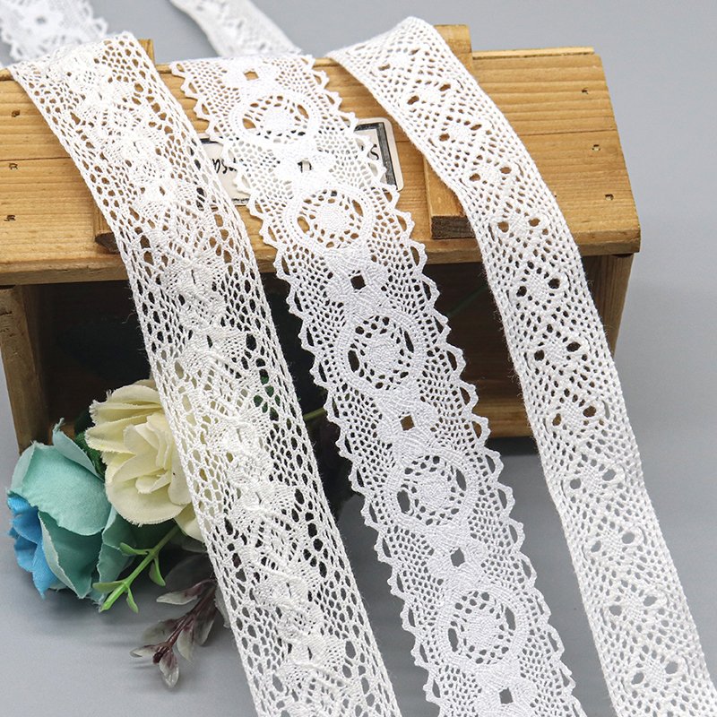 Factory Direct selling eyelet lace trim white DIY crochet lace trim for garment