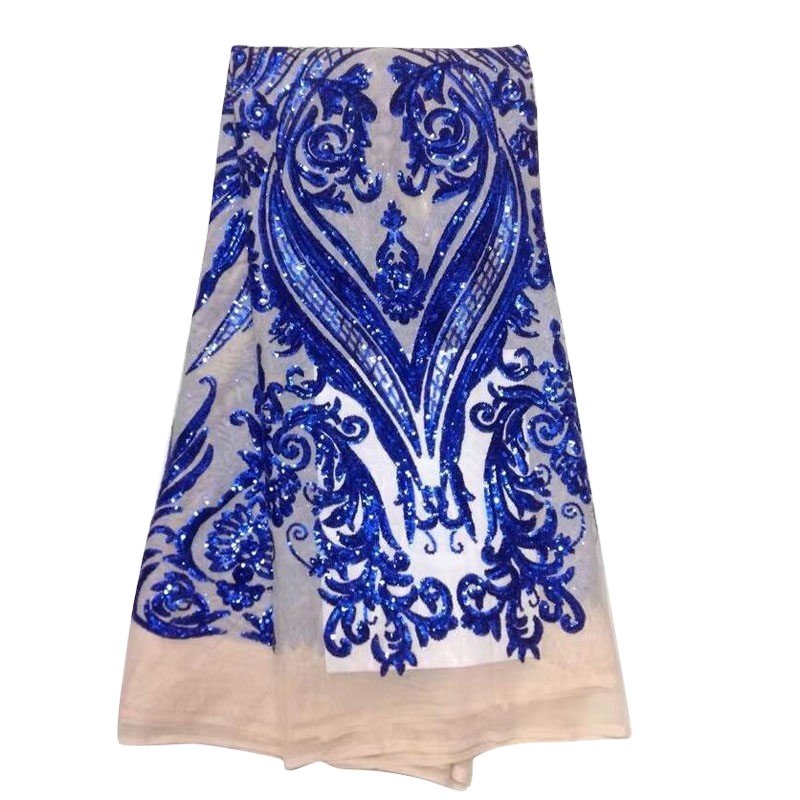 2022 new design french fashion heavy quality sequins embroidery lace fabric CL60549