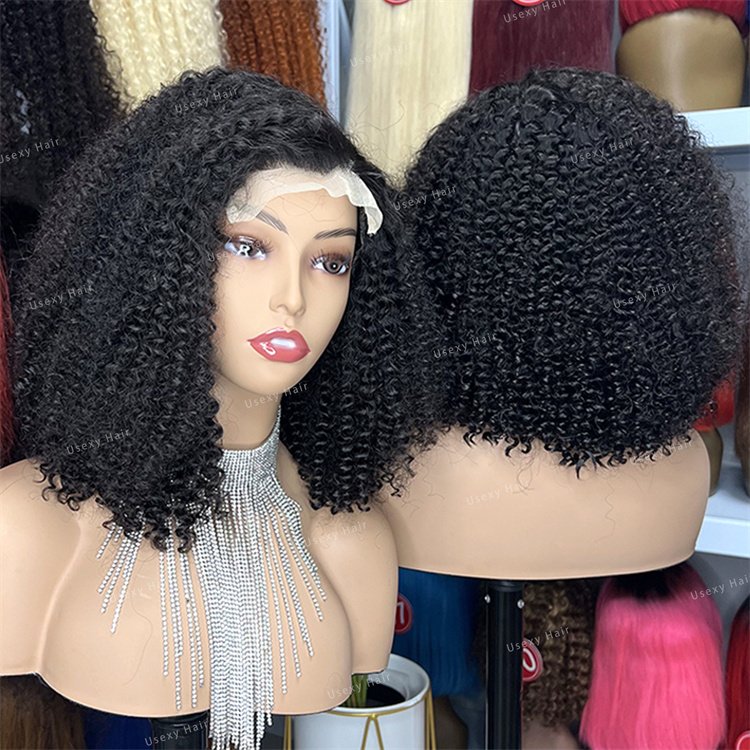 Wholesale Cheap Raw Indian Human Hair Kinky Curly Short Bob Wigs Lace Front Wigs For Black Women Hd Lace Frontal Wigs Human Hair