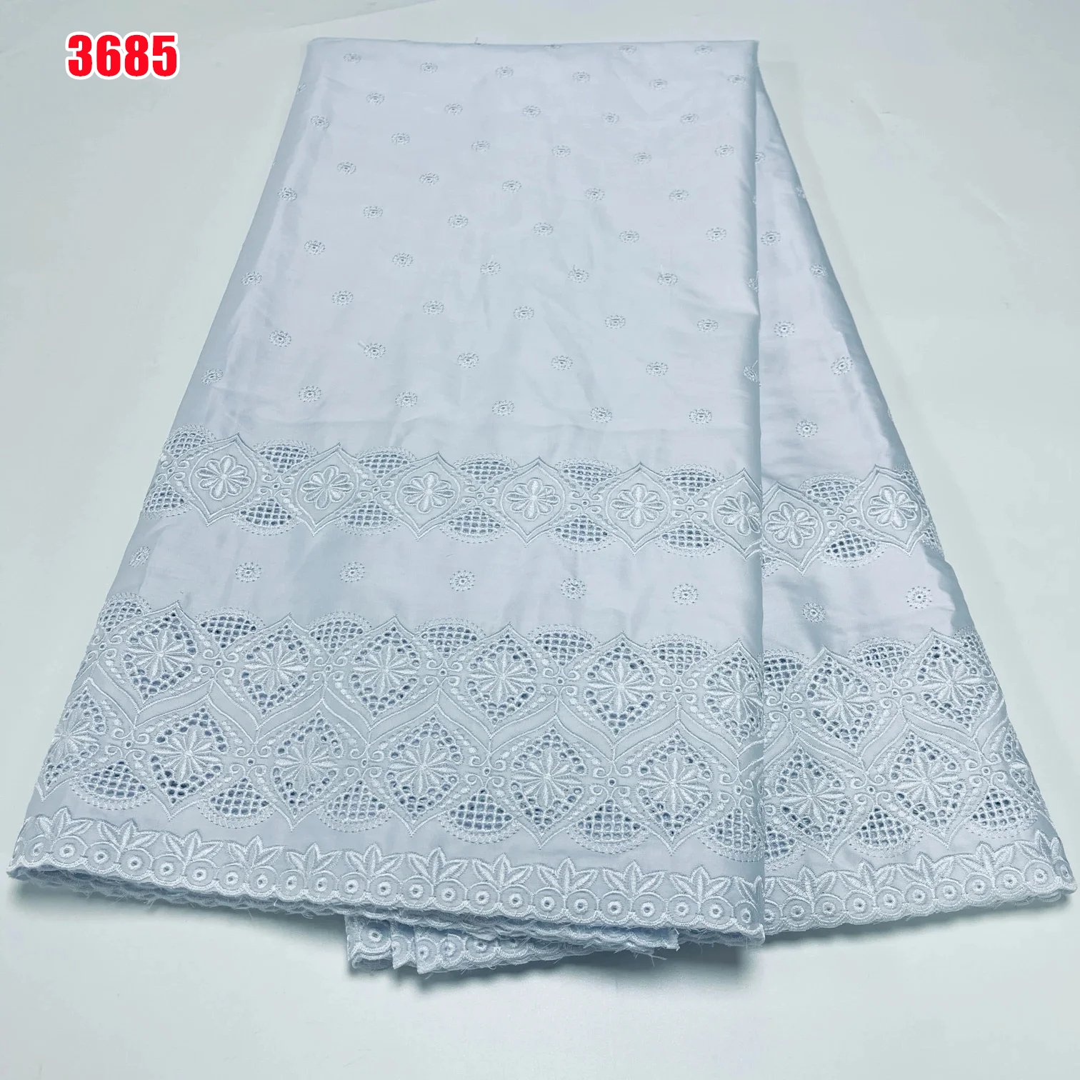 3684 Wholesale African Polish Lace Fabric Cotton Comfortable Dry Lace Plain Embroidery Fabric Men Fabric For Wedding Party