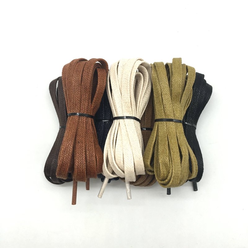 1Pair Waxed Flat Shoelaces Leather Waterproof Casual Shoes Laces Unisex Boots Shoelace