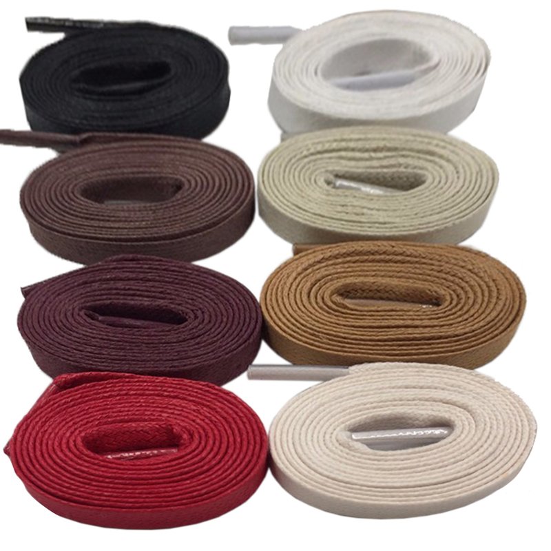 1Pair Waxed Flat Shoelaces Leather Waterproof Casual Shoes Laces Unisex Boots Shoelace