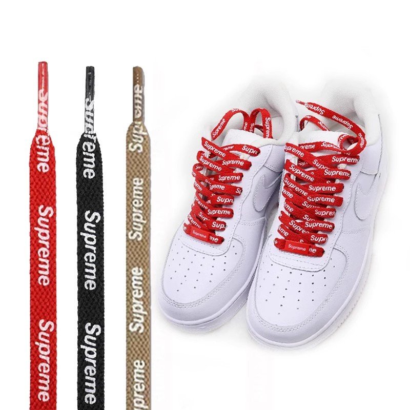 Yrunfeety High Quality 90-160CM Printed Shoelaces Both Sides Flat Print Shoe Laces 4 Colors Printing Shoelaces for AF1 Sneakers