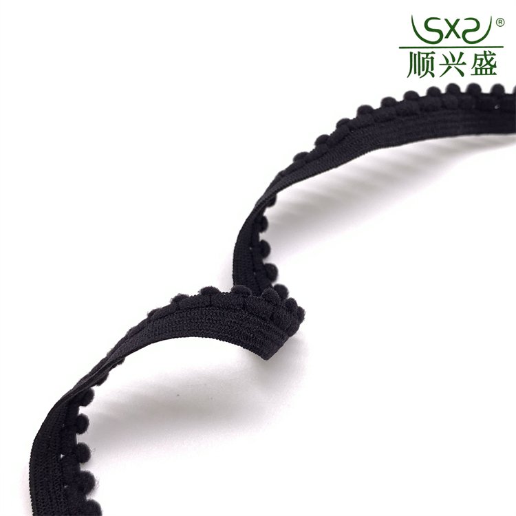 Lace velvet ball elastic band with high elasticity edging, high-quality elastic band for underwear