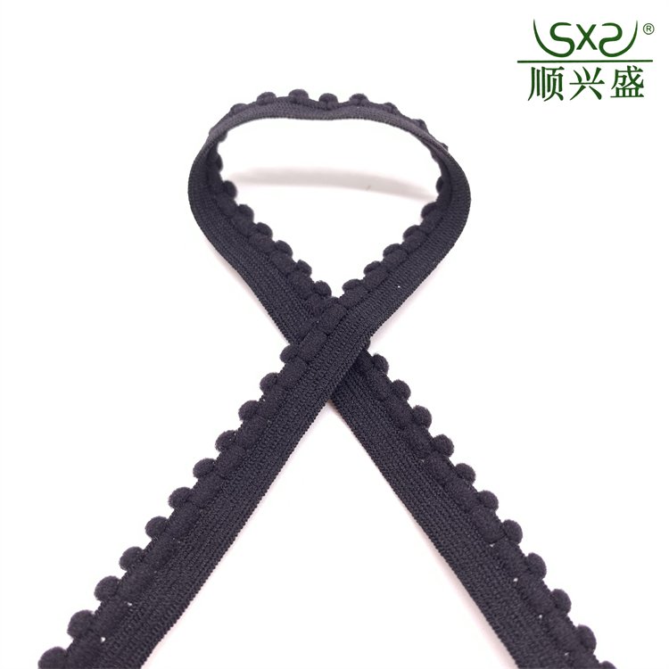 Lace velvet ball elastic band with high elasticity edging, high-quality elastic band for underwear