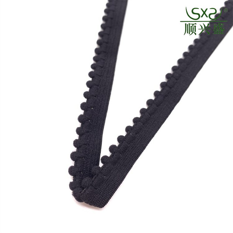 Lace velvet ball elastic band with high elasticity edging, high-quality elastic band for underwear
