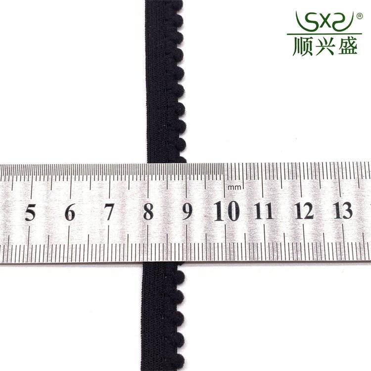 Lace velvet ball elastic band with high elasticity edging, high-quality elastic band for underwear