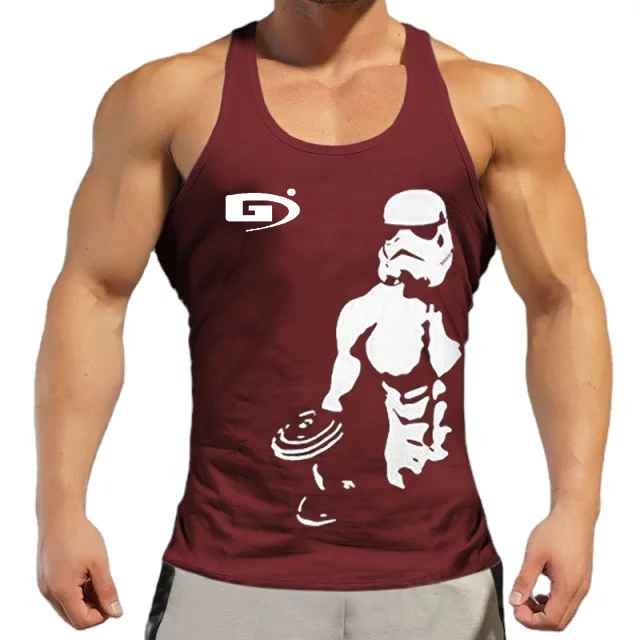 2023 Men Wholesale Workout Fitness Wear Clothes High Quality Custom Logo Gym Stringer Tank Top Bodybuilding Men