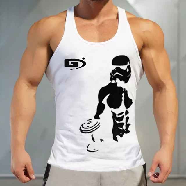 2023 Men Wholesale Workout Fitness Wear Clothes High Quality Custom Logo Gym Stringer Tank Top Bodybuilding Men