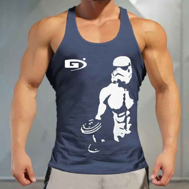 2023 Men Wholesale Workout Fitness Wear Clothes High Quality Custom Logo Gym Stringer Tank Top Bodybuilding Men
