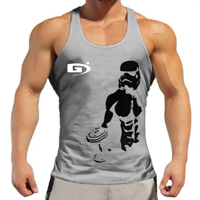2023 Men Wholesale Workout Fitness Wear Clothes High Quality Custom Logo Gym Stringer Tank Top Bodybuilding Men