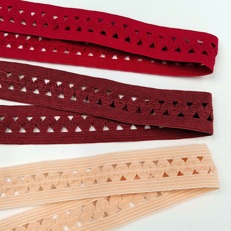 Garment Underwear Embroidered Decorative Elastic Webbing Belt Nylon Sewing Lace Trim Mesh Elastic Band for Clothes DIY