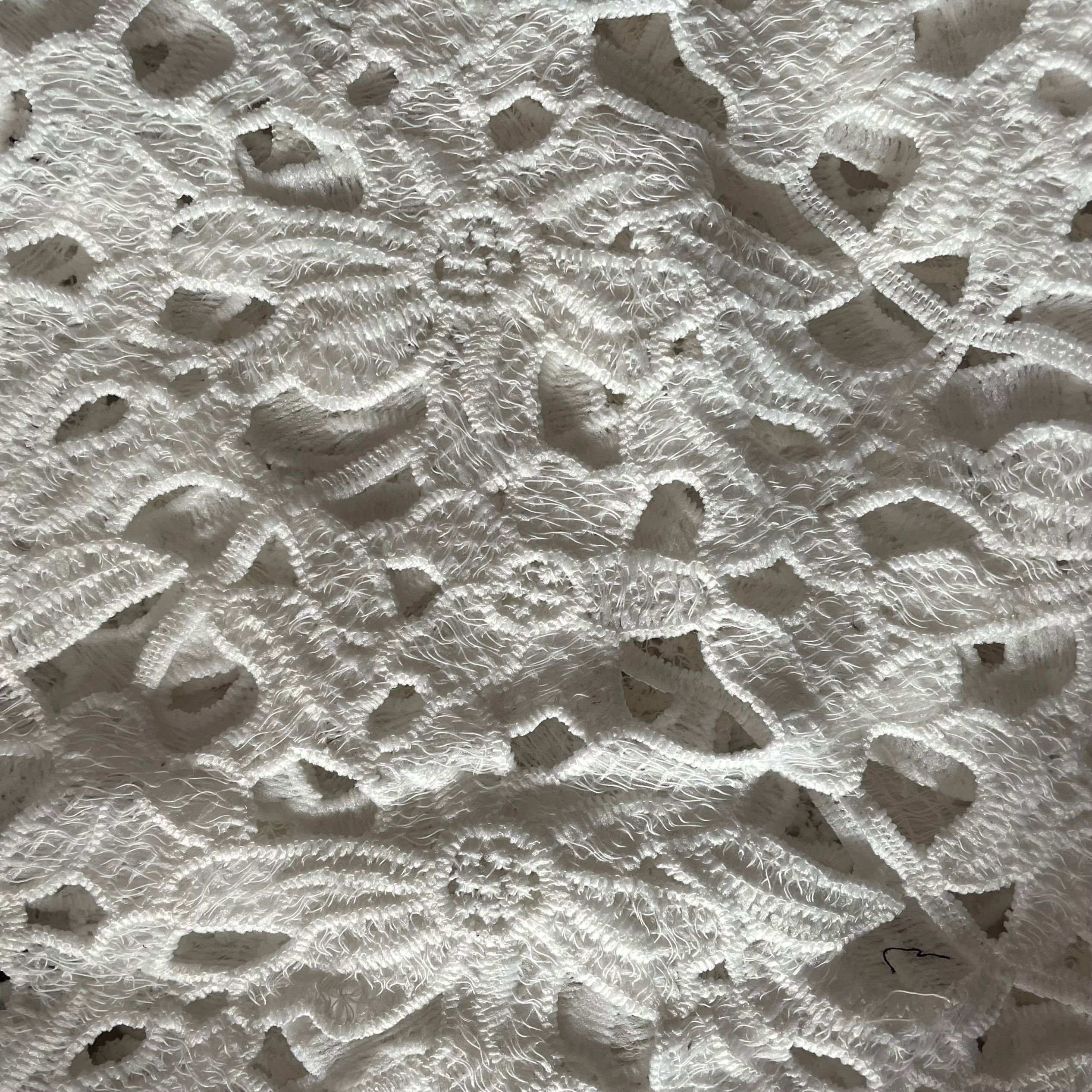 Superior Stable With Hole White Cotton Lace Embroidery Fabric
